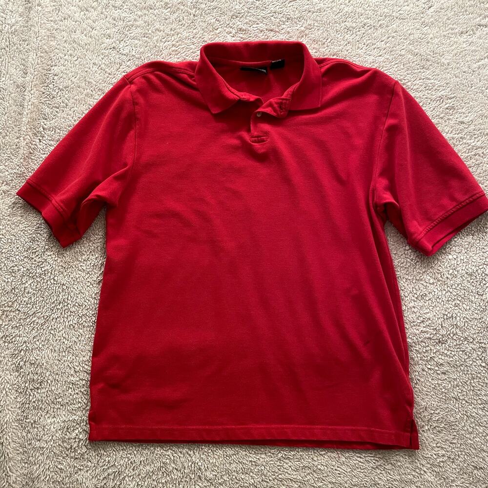 Basic Editions Polo Men's Large Red pre-owned